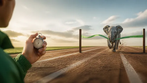 Abstract editorial concept of a Duration class, showing elapsed time and precise time intervals in modern PHP coding