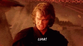Anakin Skywalker angry screaming "Liar"