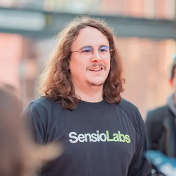 Thibaut Chieux with a SensioLabs sweatshirt