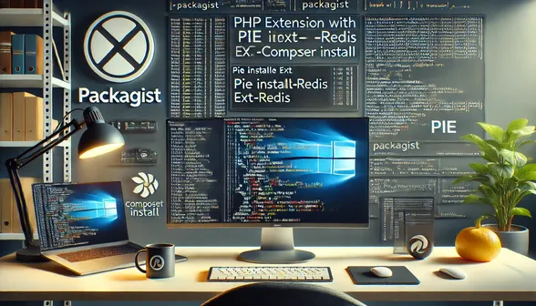 Image of a desk with a laptop and monitor