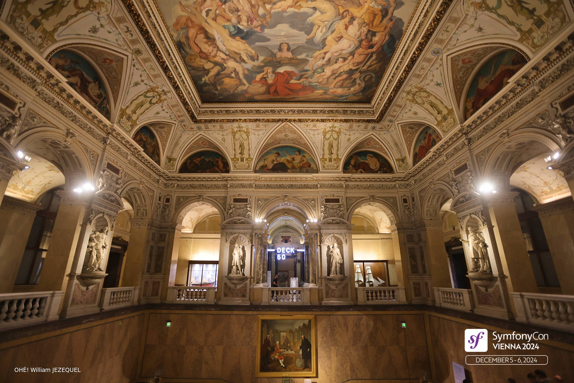 Hall with paintings at the Museum of Natural History in Vienna